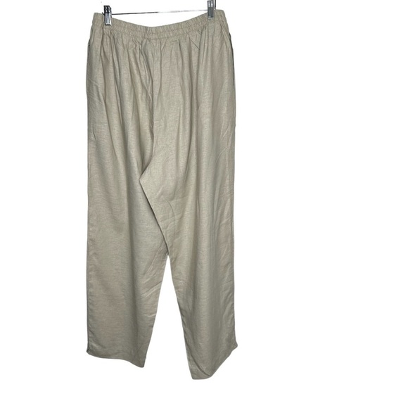 Susan Graver Women’s Linen Blend Pants Size 1X Tan Pockets Pull On - Picture 3 of 4